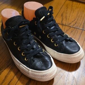 Converse Black Sneakers with Gold Accents